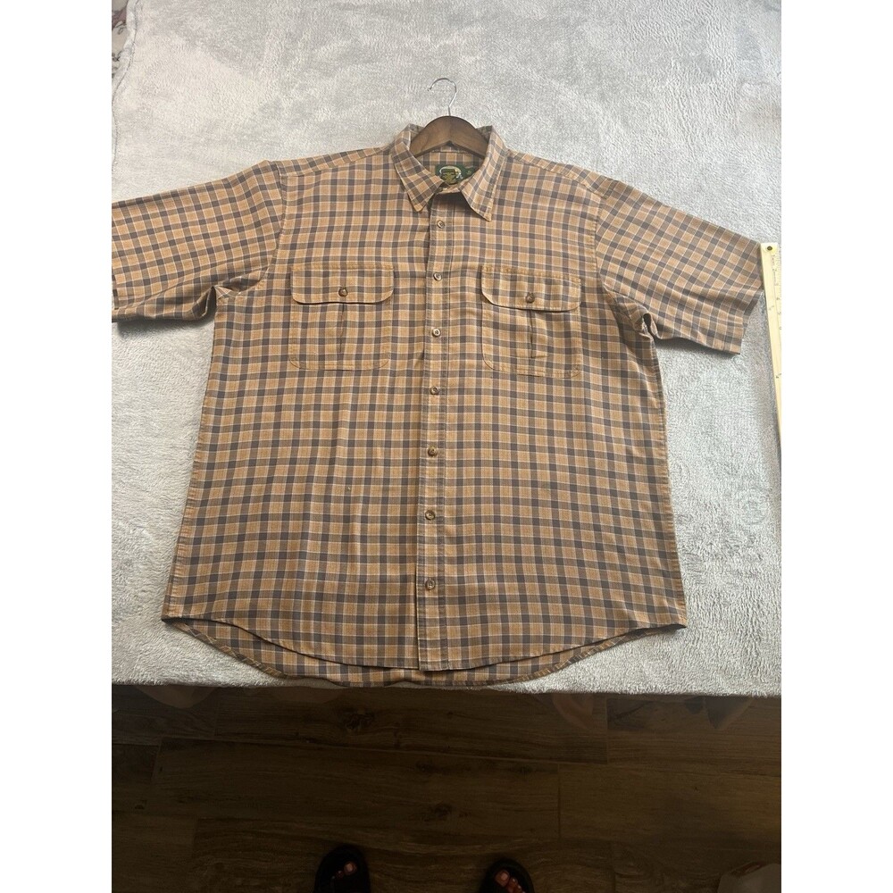 Cabela’s Shirt Men’s XL-Tall ButtonShort Sleeve Rugged Dad-Goth Lt Wght Cotton
